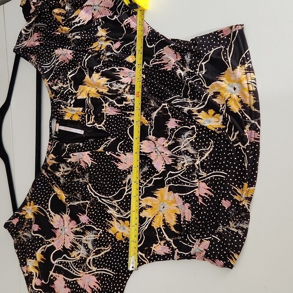 Free People Blouse Floral Boho Large Black Pink - Picture 10 of 16